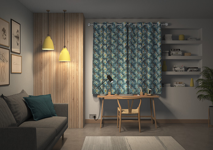 Honeycomb, Teal - Made to Measure Curtains - Image 7